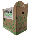 Die neue Sammeldrachen-Box schräg von der Seite